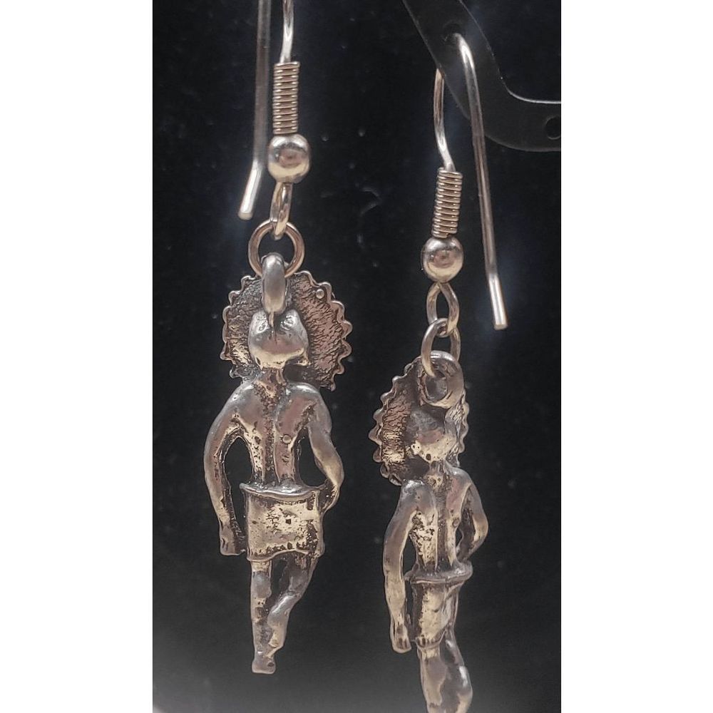 SouthWestern Pewter - Native American Kachina Pendant Earrings - Picture 3 of 4